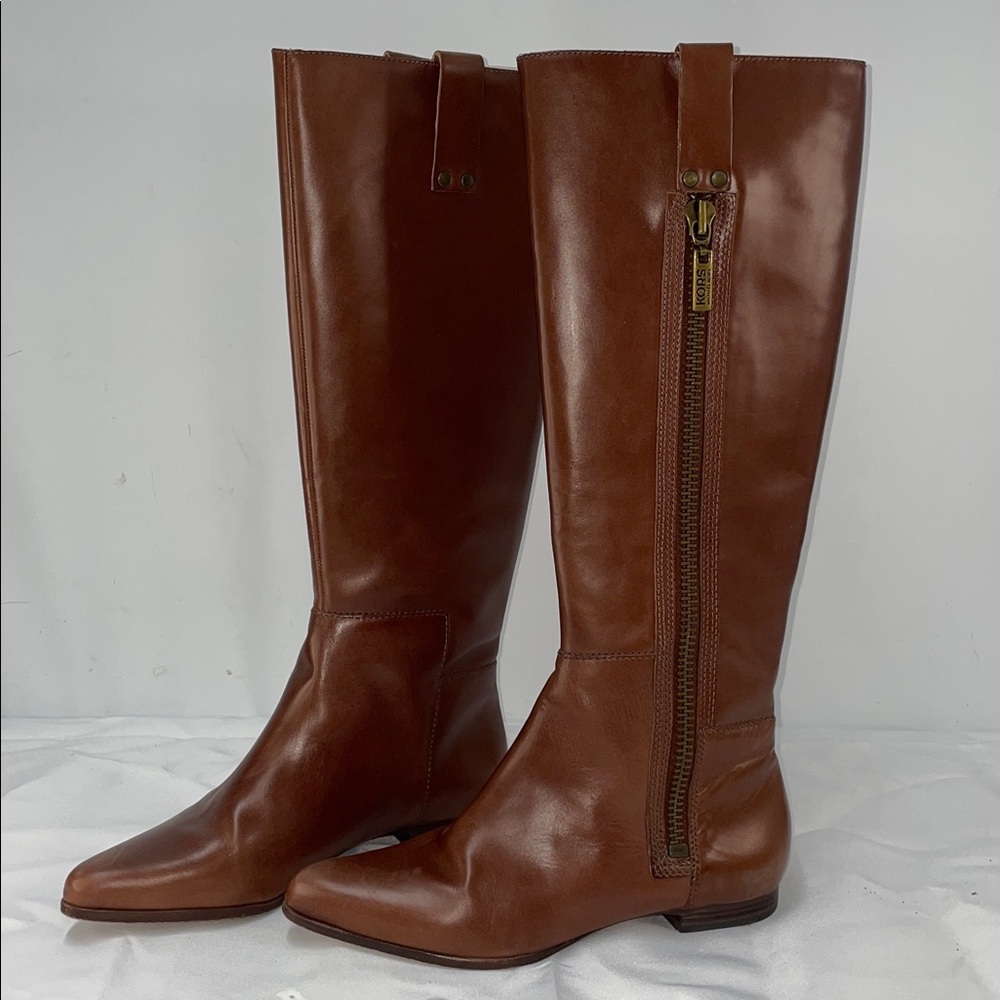 MICHAEL KORS BRINKS LEATHER RIDING BOOTS FTL-03-012 - Picture 3 of 12